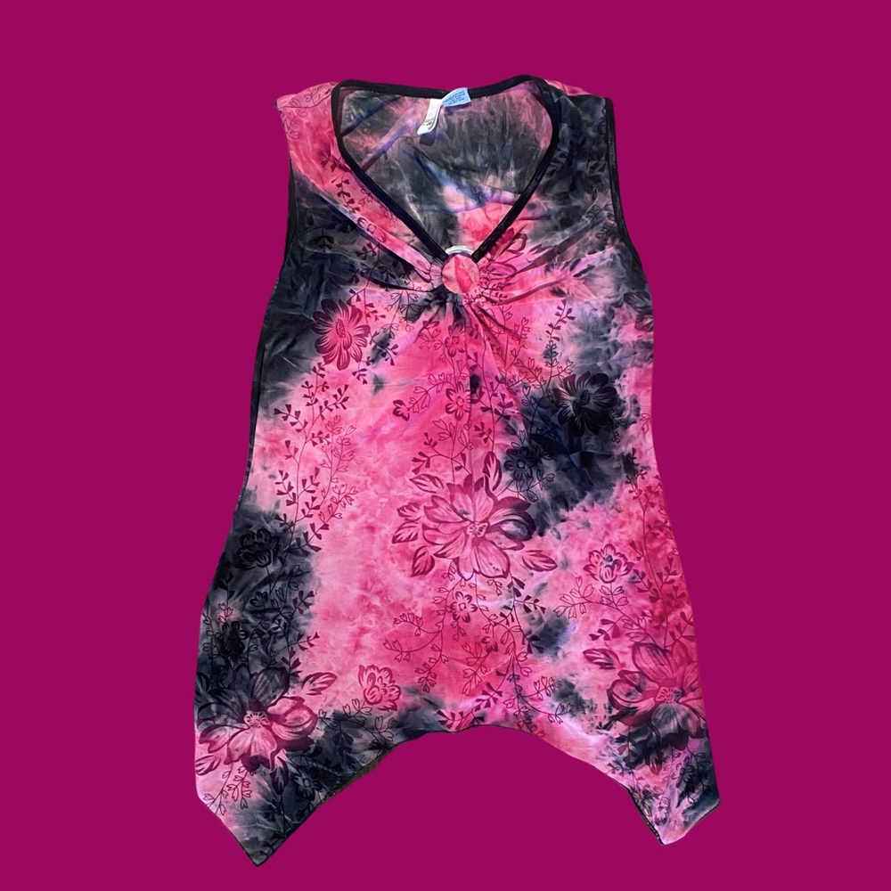 Y2K pink/black tank top